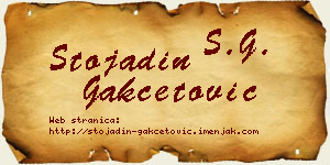 Stojadin Gakčetović vizit kartica